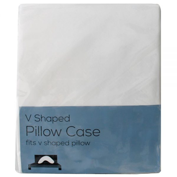 V Shape White PolyCotton Pillow Case