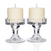 Circular Pillar Candleholder Pair H9cm