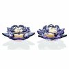 Pair of Purple Lotus Tealight Holders Width 12cm