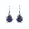 Silver Pear Shape Earrings - Blue