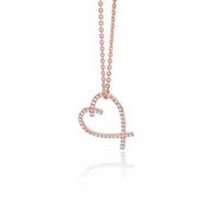 Rose Gold Freehand Heart Pendant