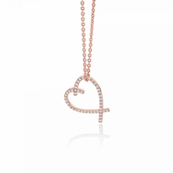 Rose Gold Freehand Heart Pendant