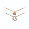 Rose Gold Double Heart Pendant (BN02736)