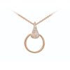 Rose Gold Circle Pendant With Pave Set Bale