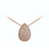 Rose Gold Pave Set Tear Drop Pendant (BN02636)