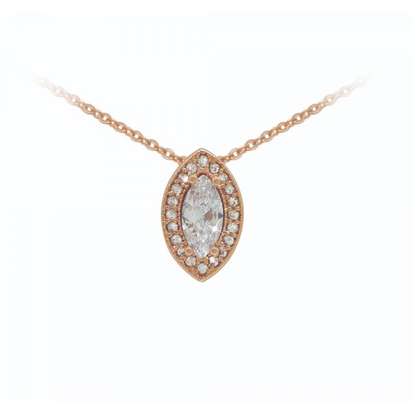 Rose Gold Marquise Cut Pendant (BNO1657S)