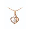 Rose Gold Heart Pendant With Marquise Cut