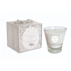 Tipperary Crystal White Christmas Candle