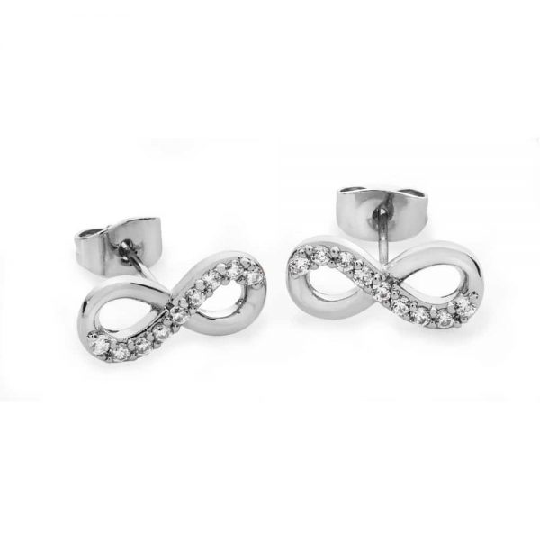 Tipperary Crystal Infinity Earrings Silver