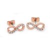 Part Stone Set Infinity Stud Earrings Rose Gold