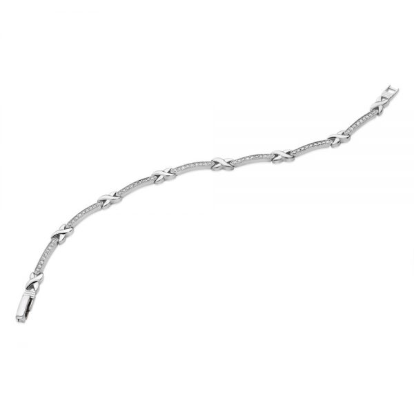 Tipperary Diamante X And Bar Bracelet Silver