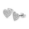 Tipperary Pave Heart Earrings Silver