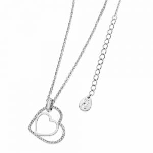 Floating Heart Pendant Silver