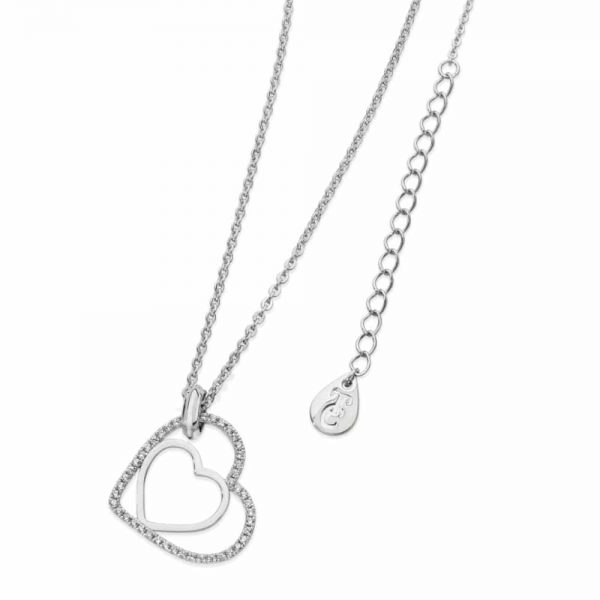 Floating Heart Pendant Silver