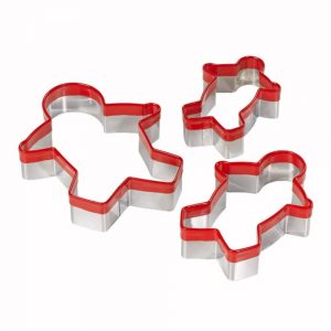 Set of 3 Stainless Steel Gingerbread Cutters