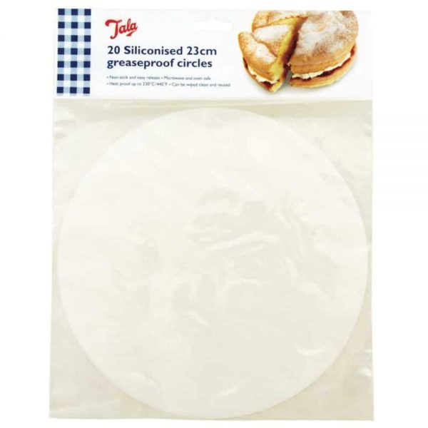 Siliconised 23cm Greaseproof Circles Pack of 20