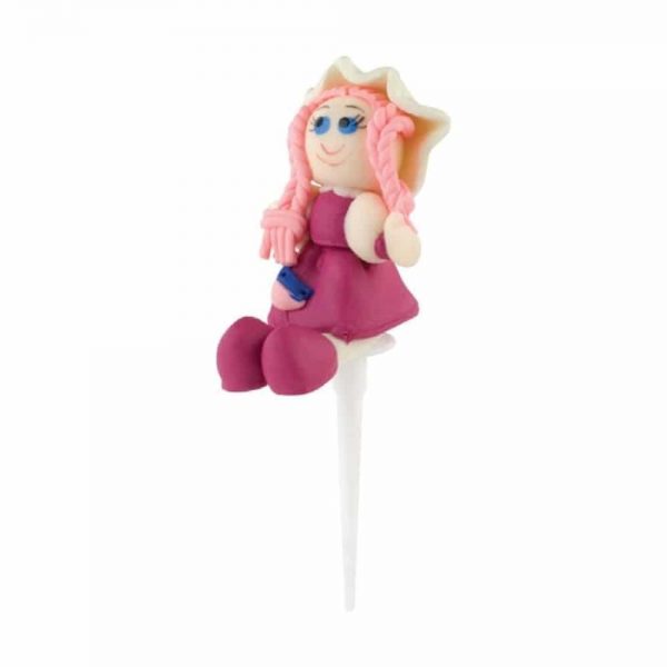 Pink Rag Doll Cake Topper