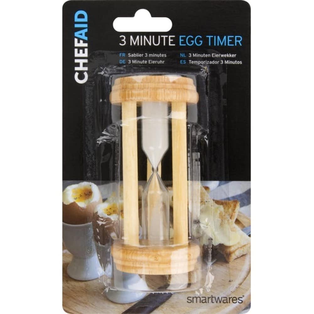 NEW Chef Aid Traditional Kitchen Egg Sand Timer 3 Minute Wooden