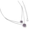 Lavendar Double Moon Drop Pendant Silver