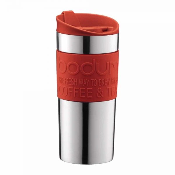Bodum Double Wall Stainless Steel Travel Mug Red