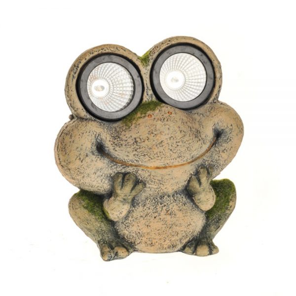 Vivid Eyes Frog Ornament With Solar Light