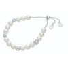 Silver String Pearl Bracelet & Cz Cushion