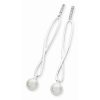 Silver Twisted Drop Single Pearl Earrings