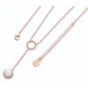 Tipperary Crystal Rose Gold Circle Pearl Necklace