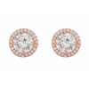 Tipperary Crystal Rose Gold CZ Round Stud Earrings