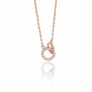 Tipperary Crystal Rose Gold Circles Pendant