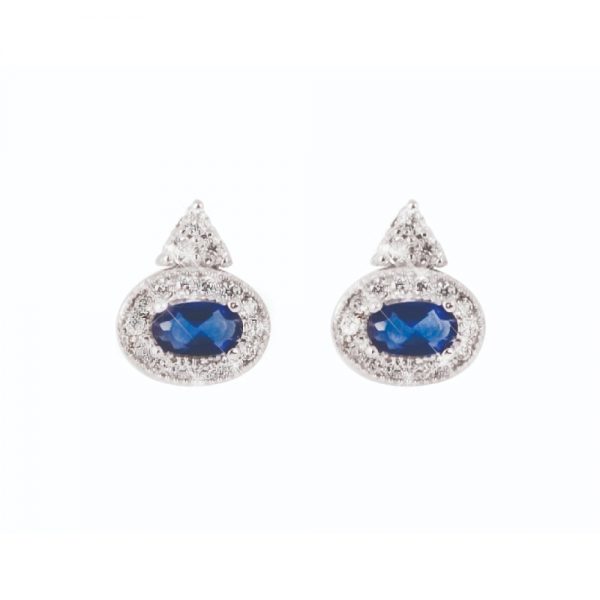 Tipperary Crystal Sapphire and Silver Earrings