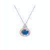 Tipperary Crystal Oval Sapphire Pendant Silver