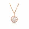 Tipperary Crystal Rosegold CZ Round Pendant