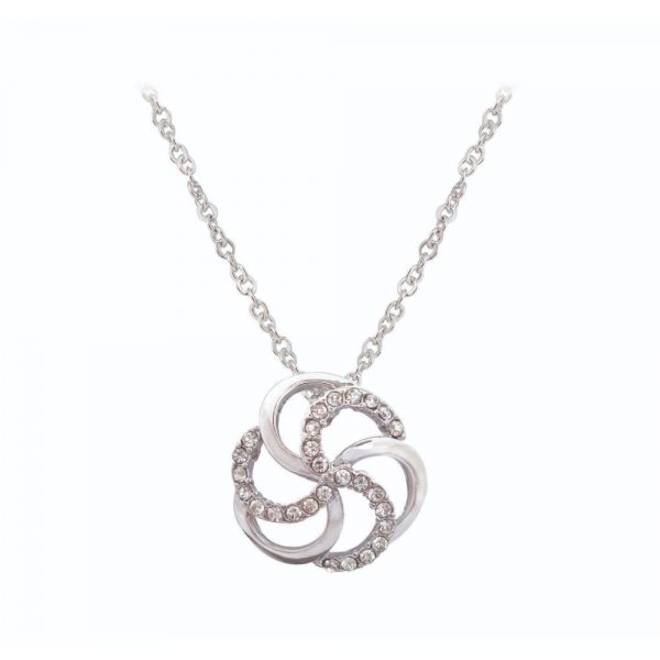 Tipperary White Open Spiral Pendant