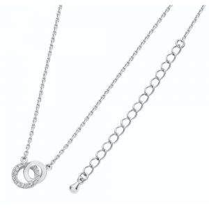Tipperary Silver Polished and Cz Circle Pendant