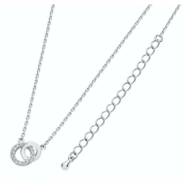 Tipperary Silver Polished and Cz Circle Pendant