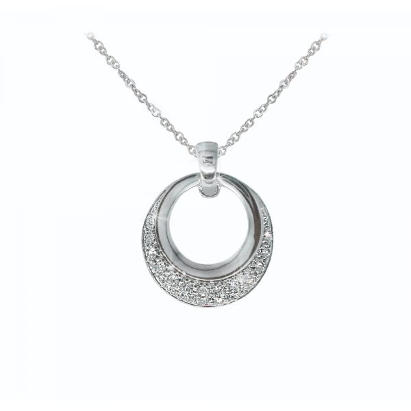 Tipperary Crystal Silver Circle Pendant