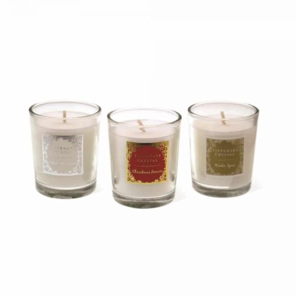 Tipperary Crystal Christmas Set of 3 Candles