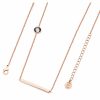 Tipperary Rose Gold Cable Chain Necklace with Bar