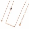 Tipperary Rose Gold Cable Chain Necklace with Bar