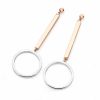 Tipperary Rose Gold Bar with Silver Hoop Earrings