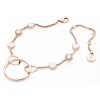 Rose Gold Open Hoop Bracelet with Opal Stones