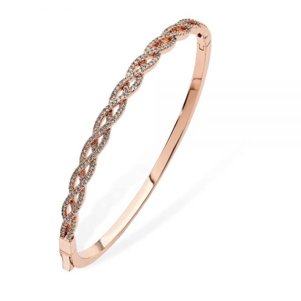 Tipperary Pave Wave Bangle Rose Gold