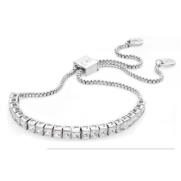 Tipperary Square Tennis Bolo Bracelet Silver