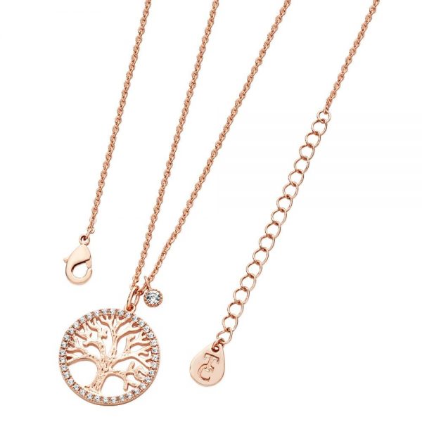 Tipperary Tree Of Life Necklace and Cz Rose Gold