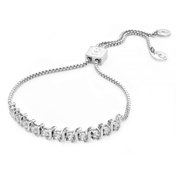 Tipperary Ornate Bolo Tennis Bracelet Silver