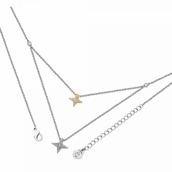 Tipperary Floating Pave Star Necklace Silver