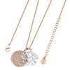 Tree Of Life Necklace with Pave Disc Rose Gold