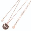 Star Floating Rose Gold Black Pave Disc Pendant