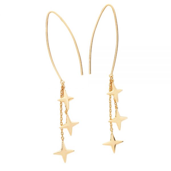 Tipperary Stars Falling Champagne Gold Earrings